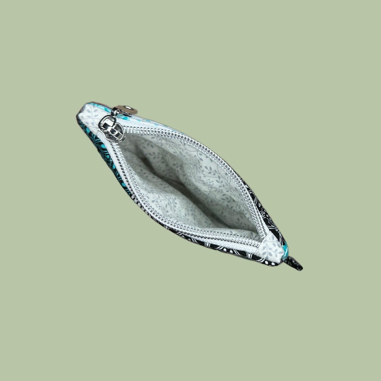 Aqua Patchwork Keychain Wallet