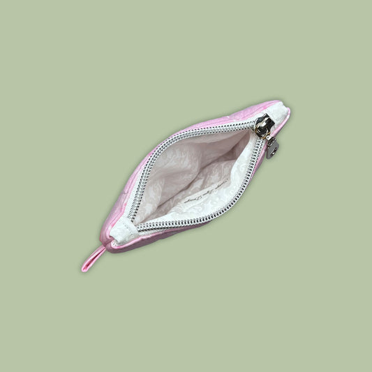 Pink & White Swirls Keychain Wallet