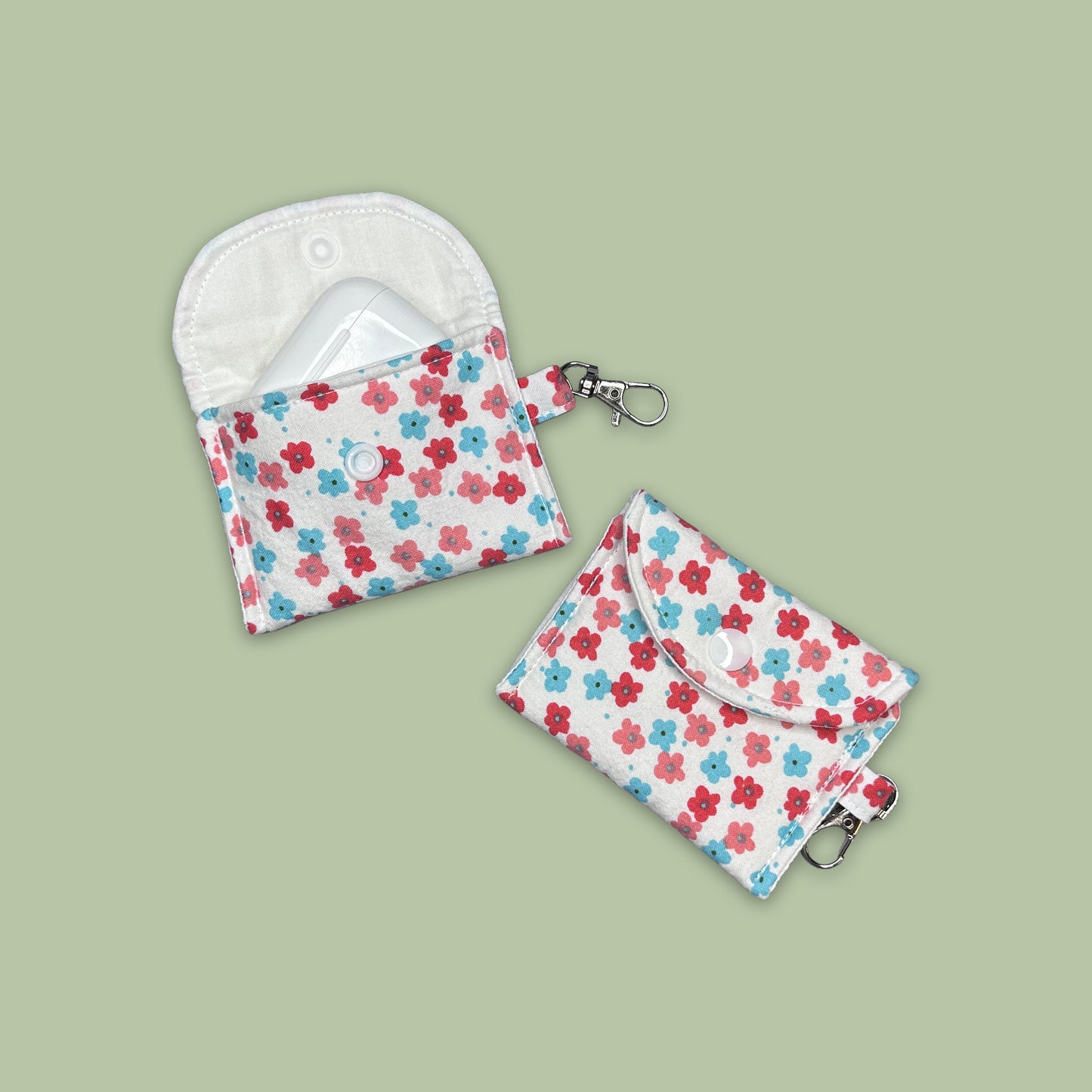 Pink & Blue Mini Floral Earbud Pouch