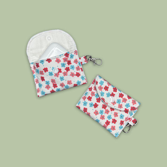 Pink & Blue Mini Floral Earbud Pouch