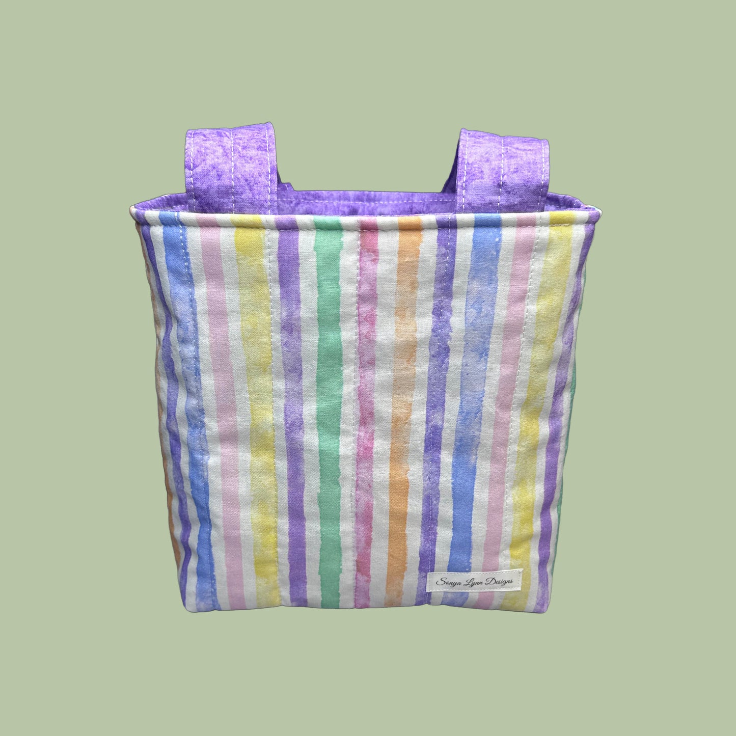 Pastel Stripes Quilted Mini Tote Bag