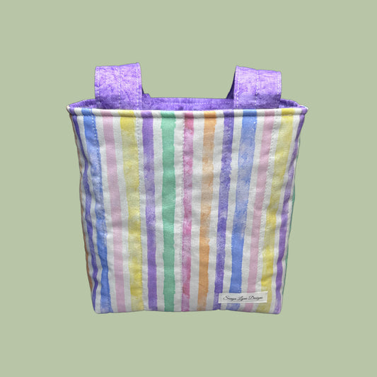Pastel Stripes Quilted Mini Tote Bag