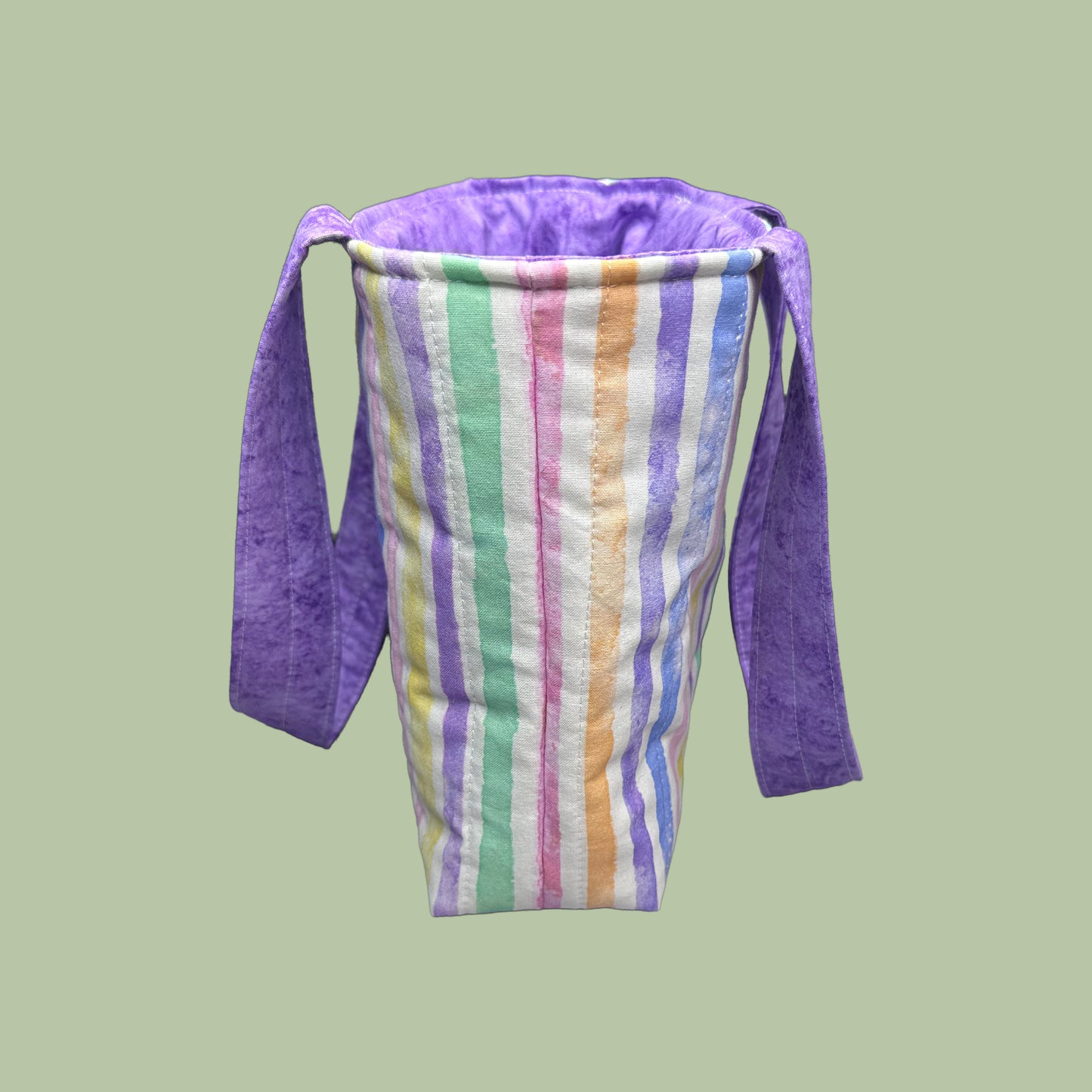 Pastel Stripes Quilted Mini Tote Bag