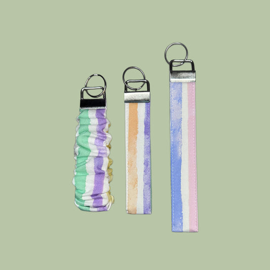 Pastel Stripes Wristlet