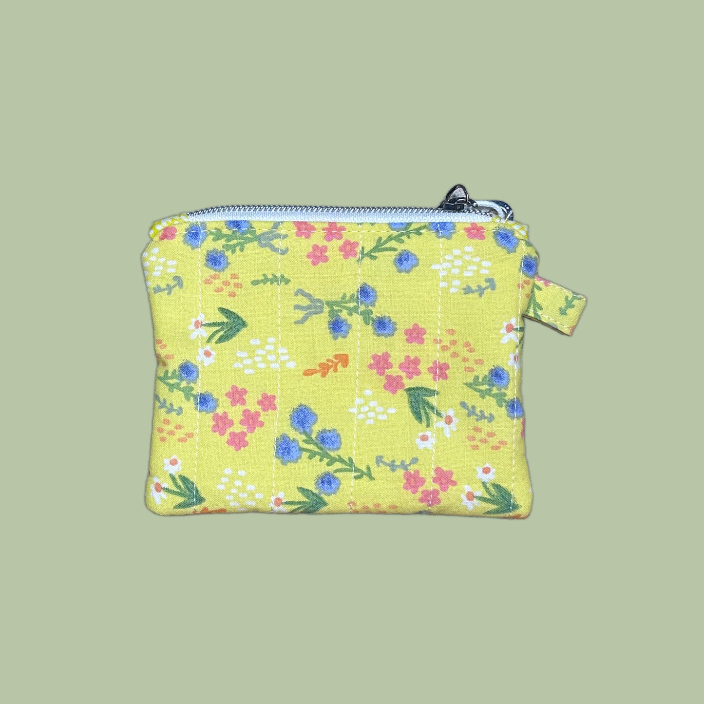 Yellow Mini Floral Keychain Wallet