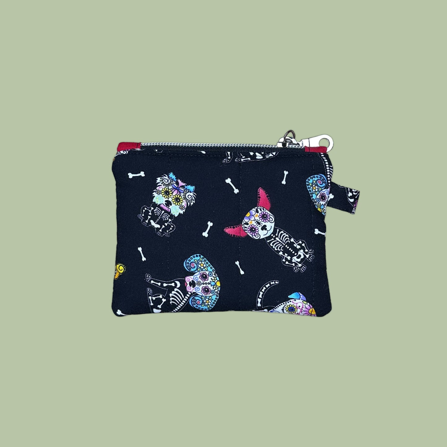 Sugar Skull Puppies Keychain Wallet