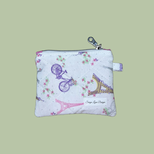 Paris on White Keychain Wallet