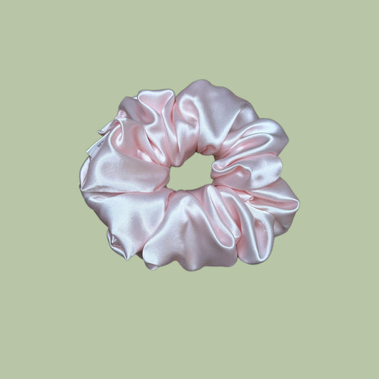 Pink Satin Scrunchie