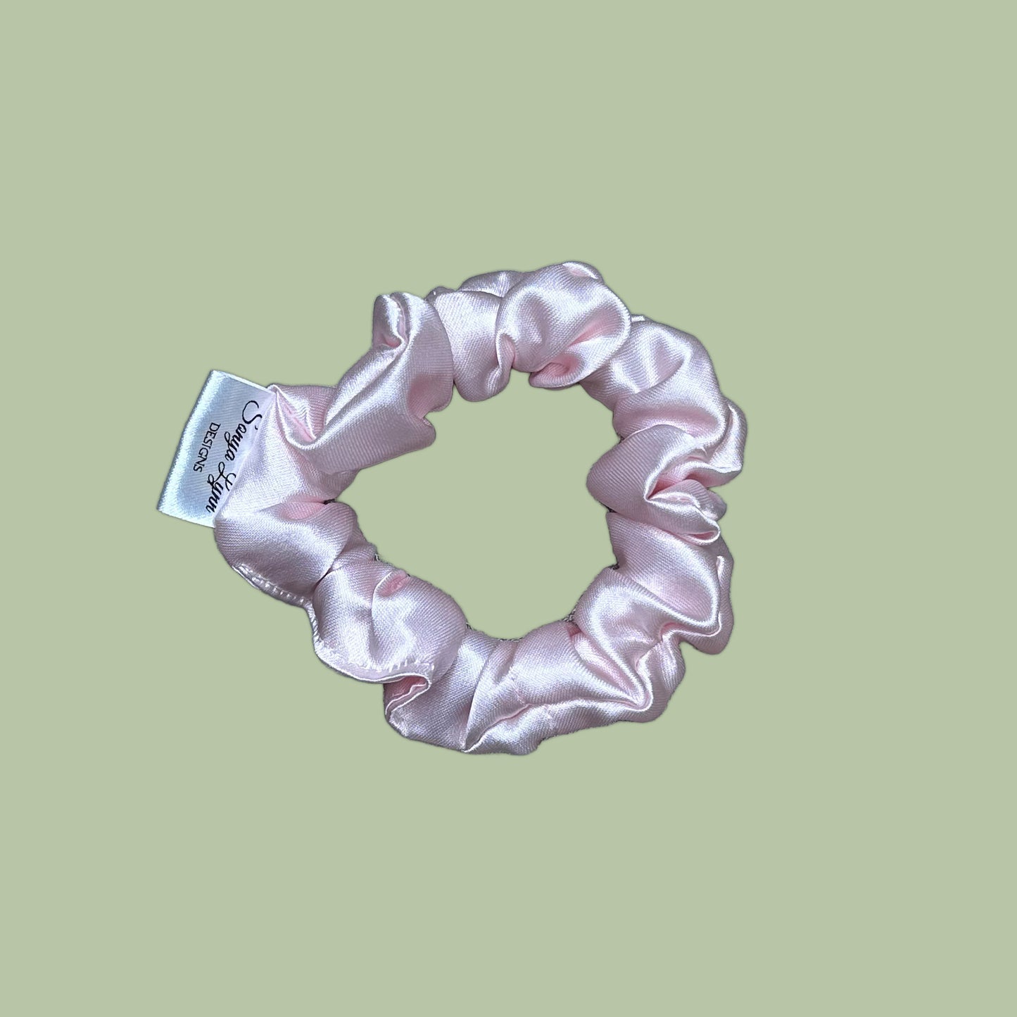 Pink Satin Scrunchie