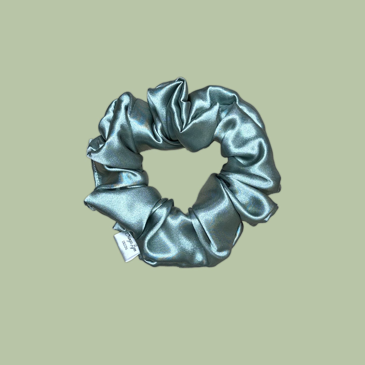 Dusty Sage Satin Scrunchie