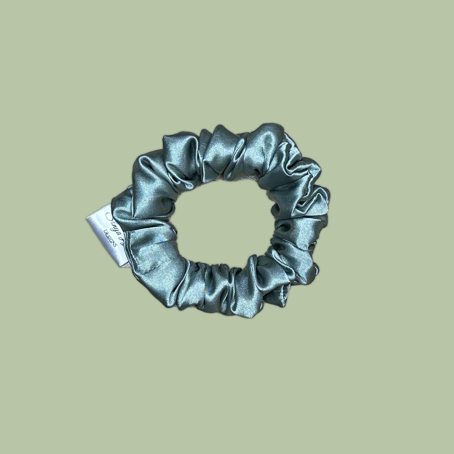 Dusty Sage Satin Scrunchie