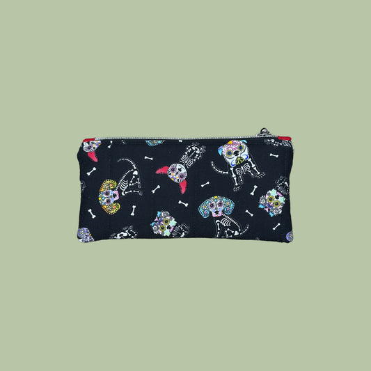 Sugar Skull Puppies Glasses / Pencil Pouch