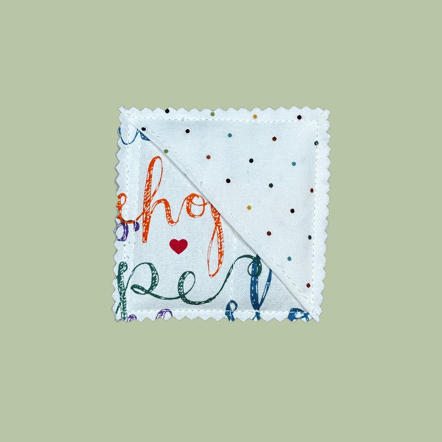 Peace Hope Love Quilted Corner Bookmark