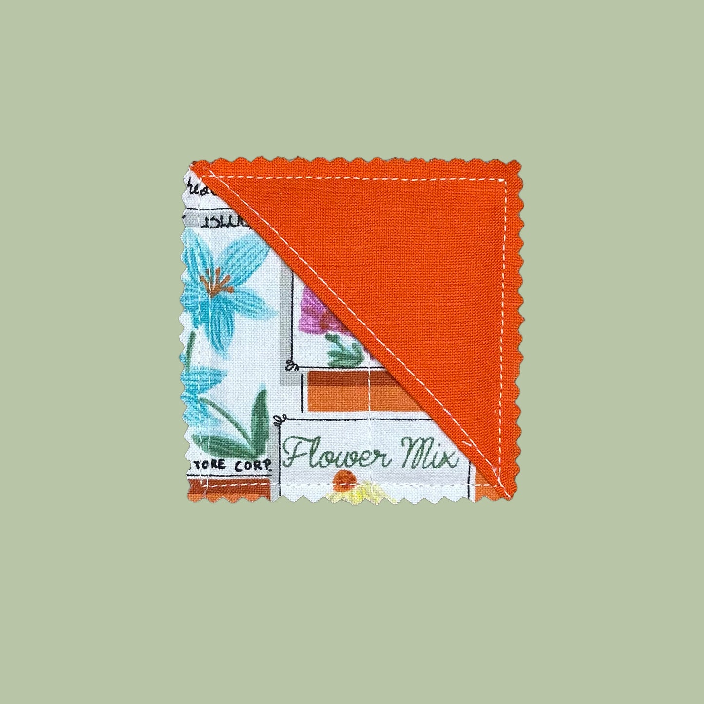 Flower Seed Packets Quilted Corner Bookmark