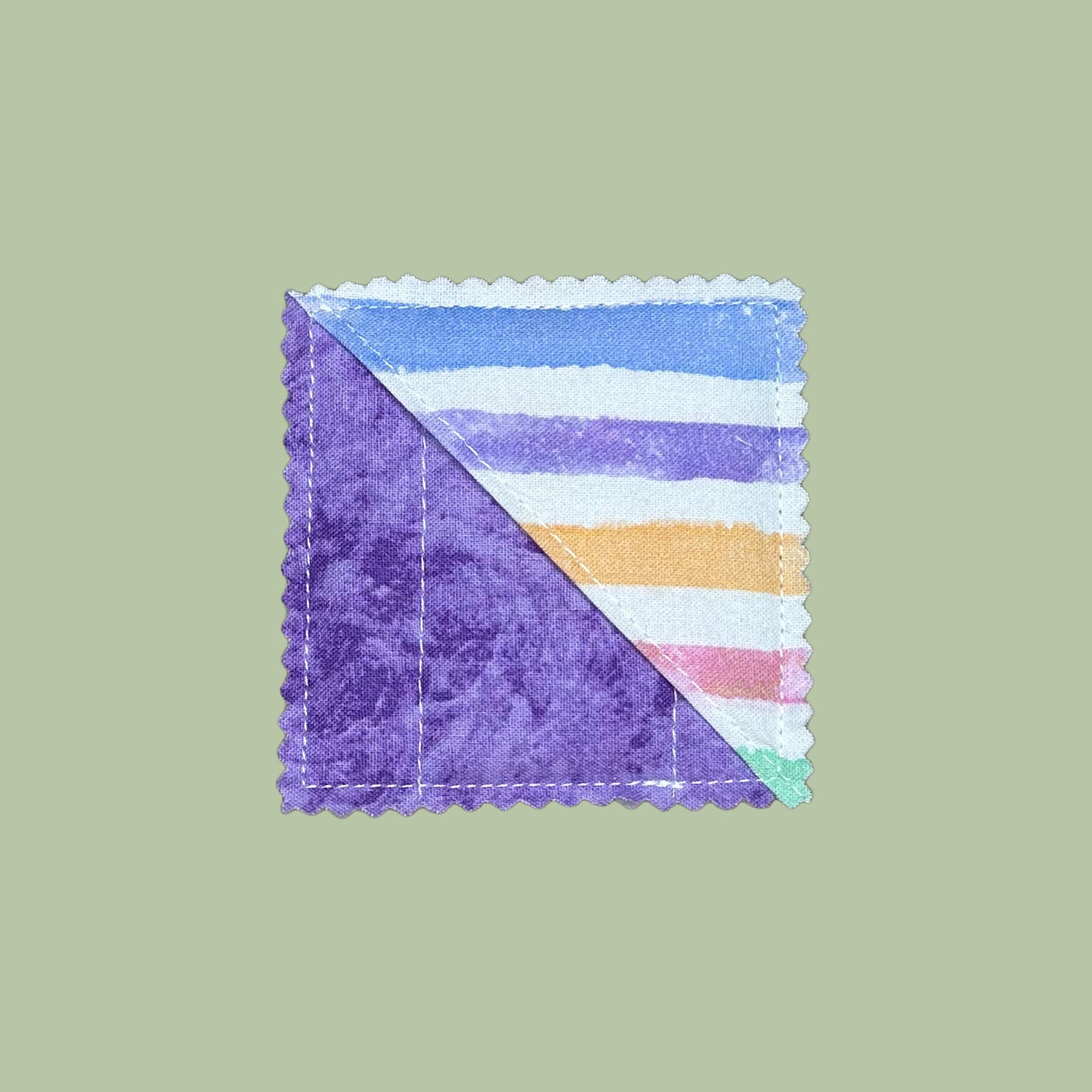 Pastel Stripes Quilted Corner Bookmark