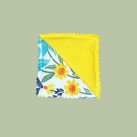 Bright Yellow Floral Quilted Corner Bookmark