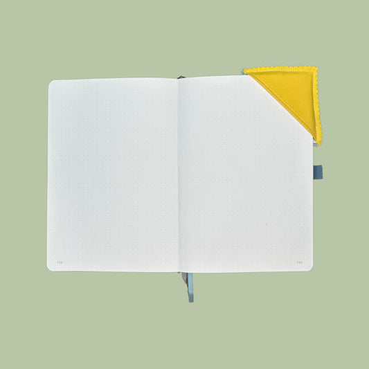 Bright Yellow Floral Quilted Corner Bookmark