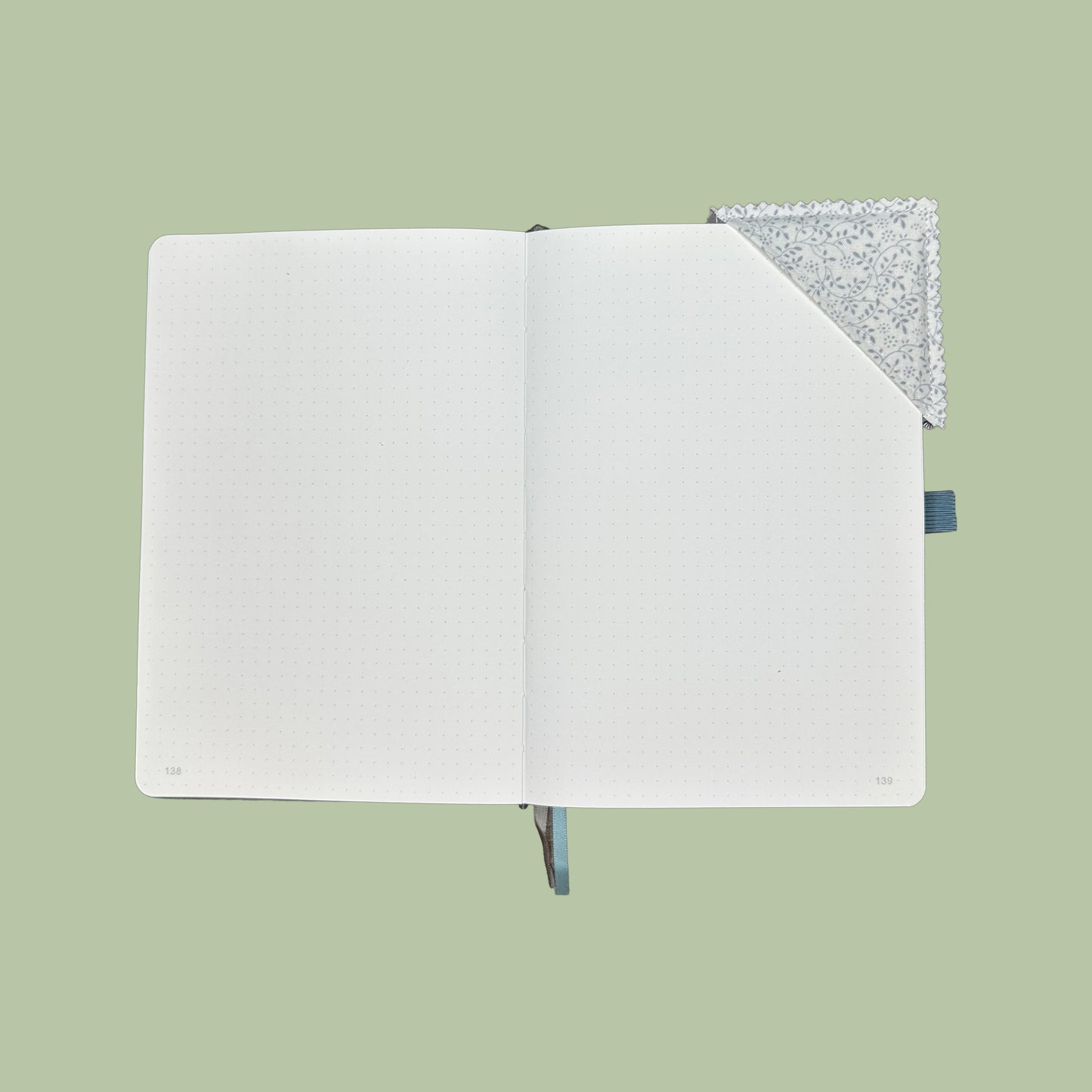 Gray Floral Quilted Corner Bookmark