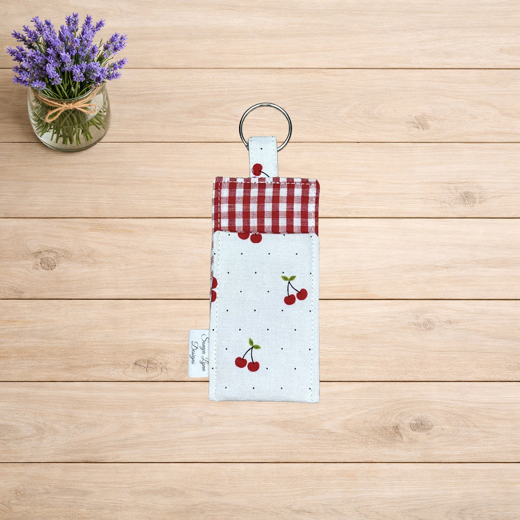 Cherry Picnic Lip Balm Holder Keychain