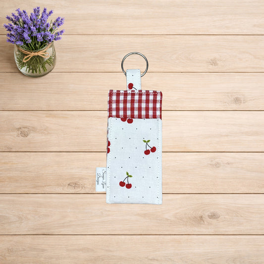 Cherry Picnic Lip Balm Holder Keychain