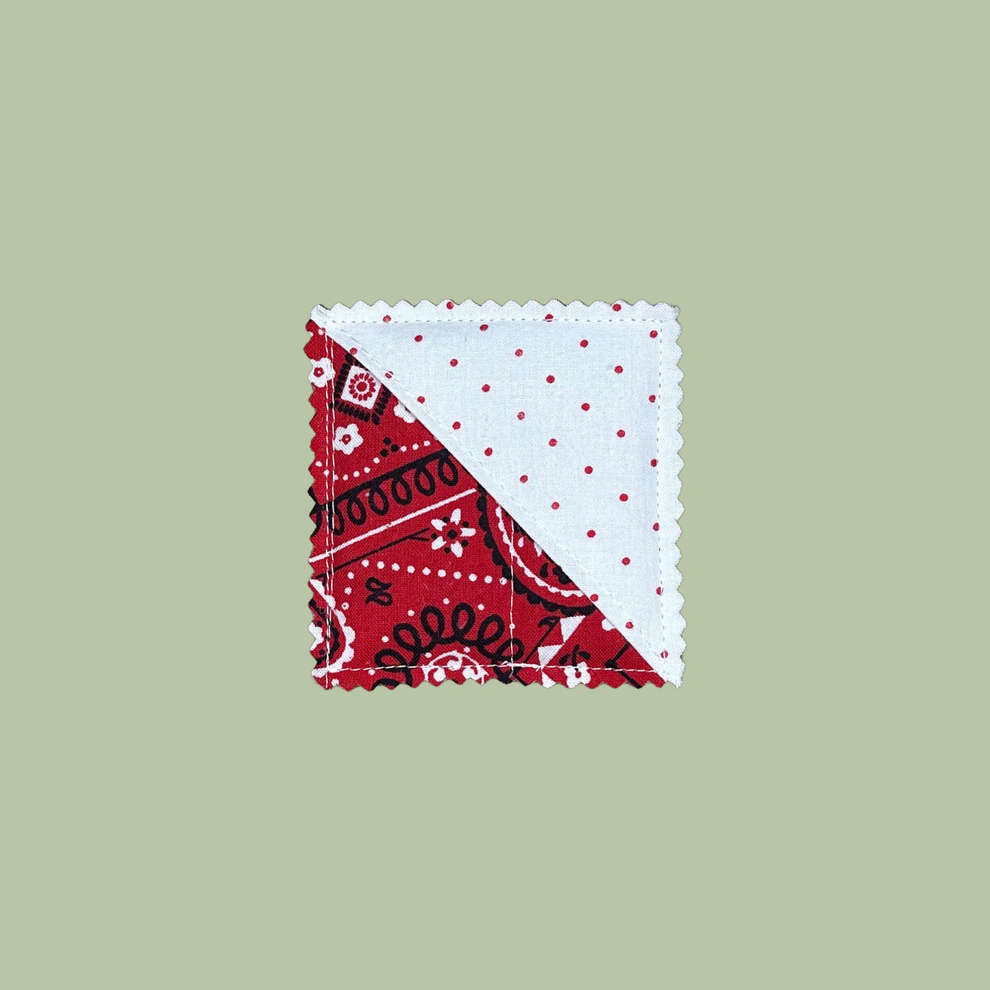 Red Bandana Quilted Corner Bookmark