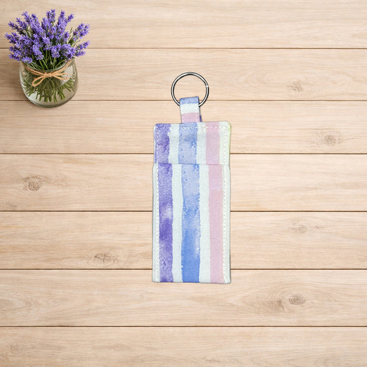 Pastel Stripes Lip Balm Holder Keychain *Limited Edition*