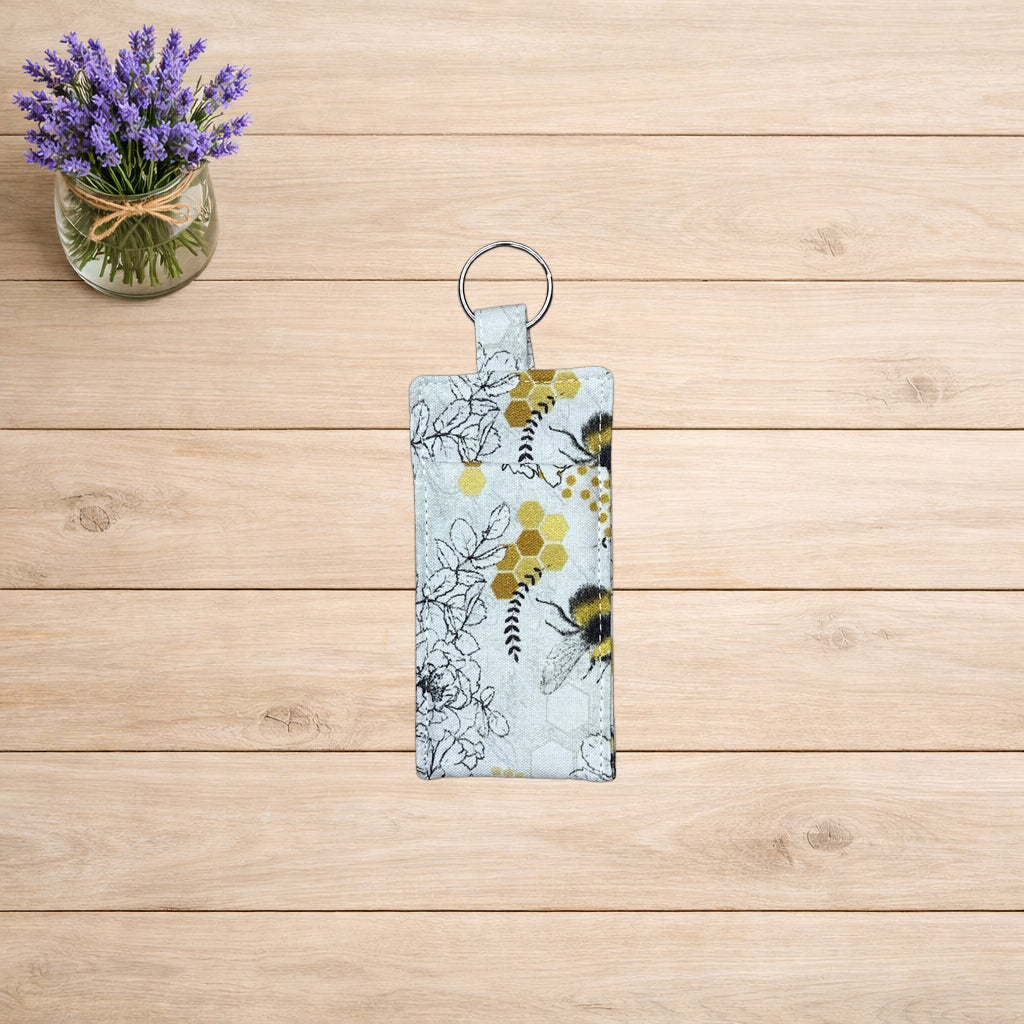 Honeybee Meadow Lip Balm Holder Keychain