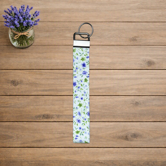 Purple Floral Wristlet