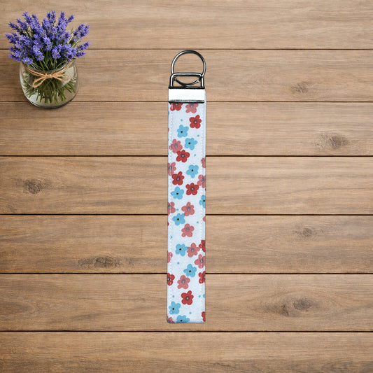 Pink & Blue Mini Floral Wristlet