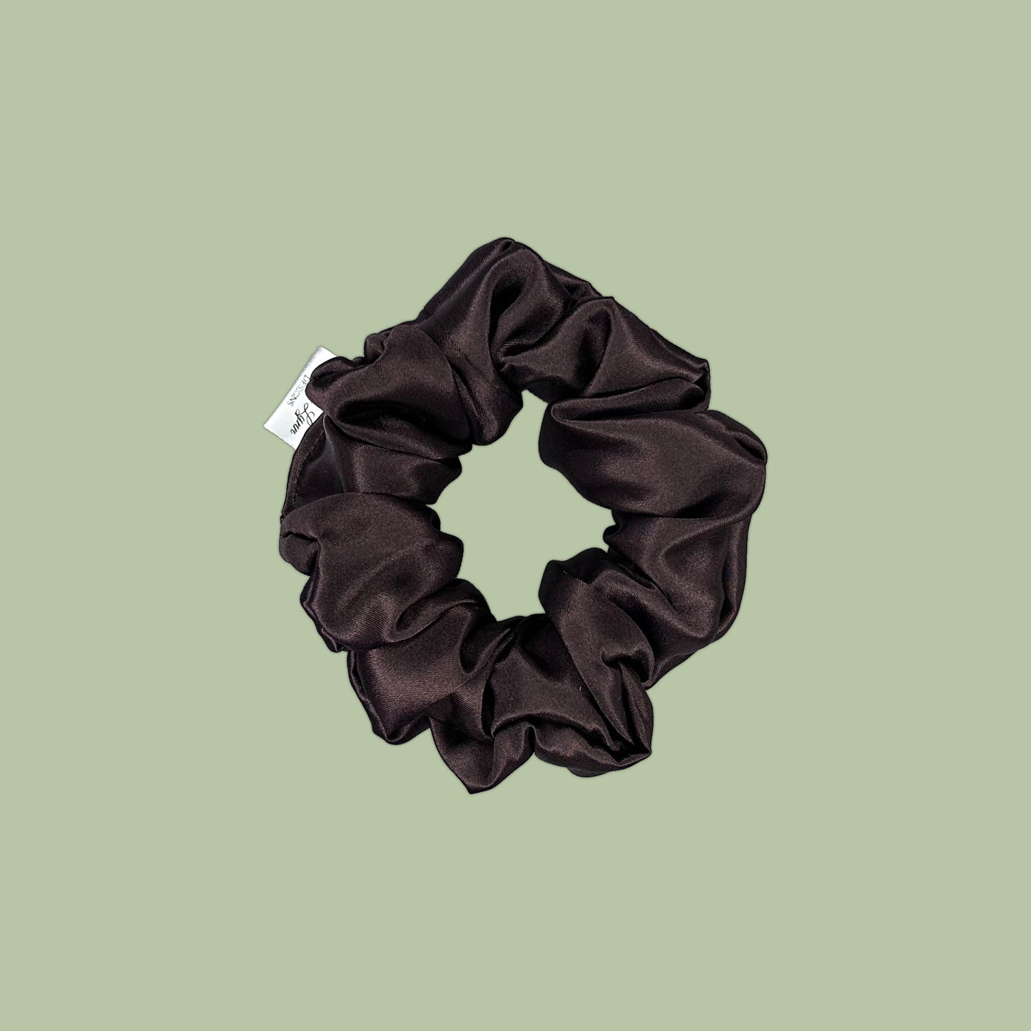 Brown Satin Scrunchie