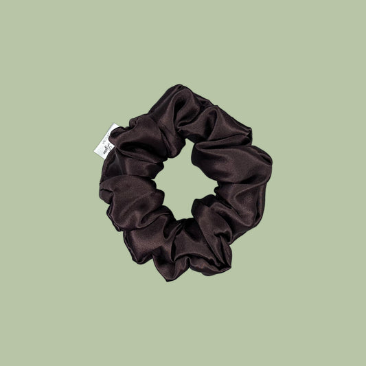 Brown Satin Scrunchie