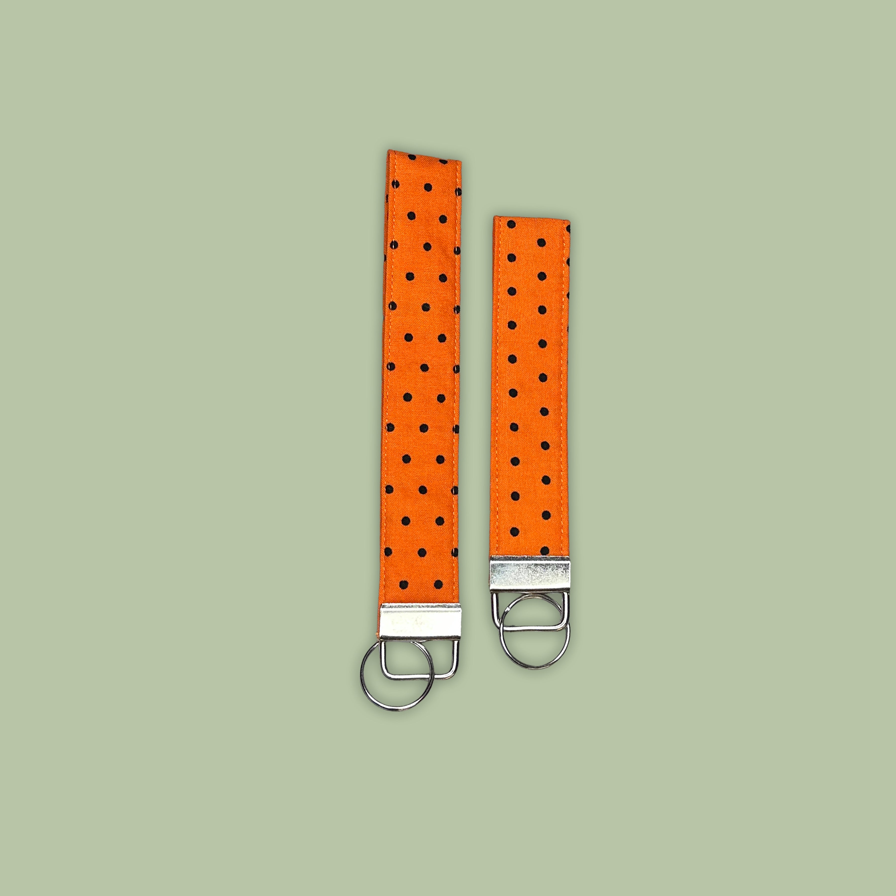 Black Dots on Orange Wristlet