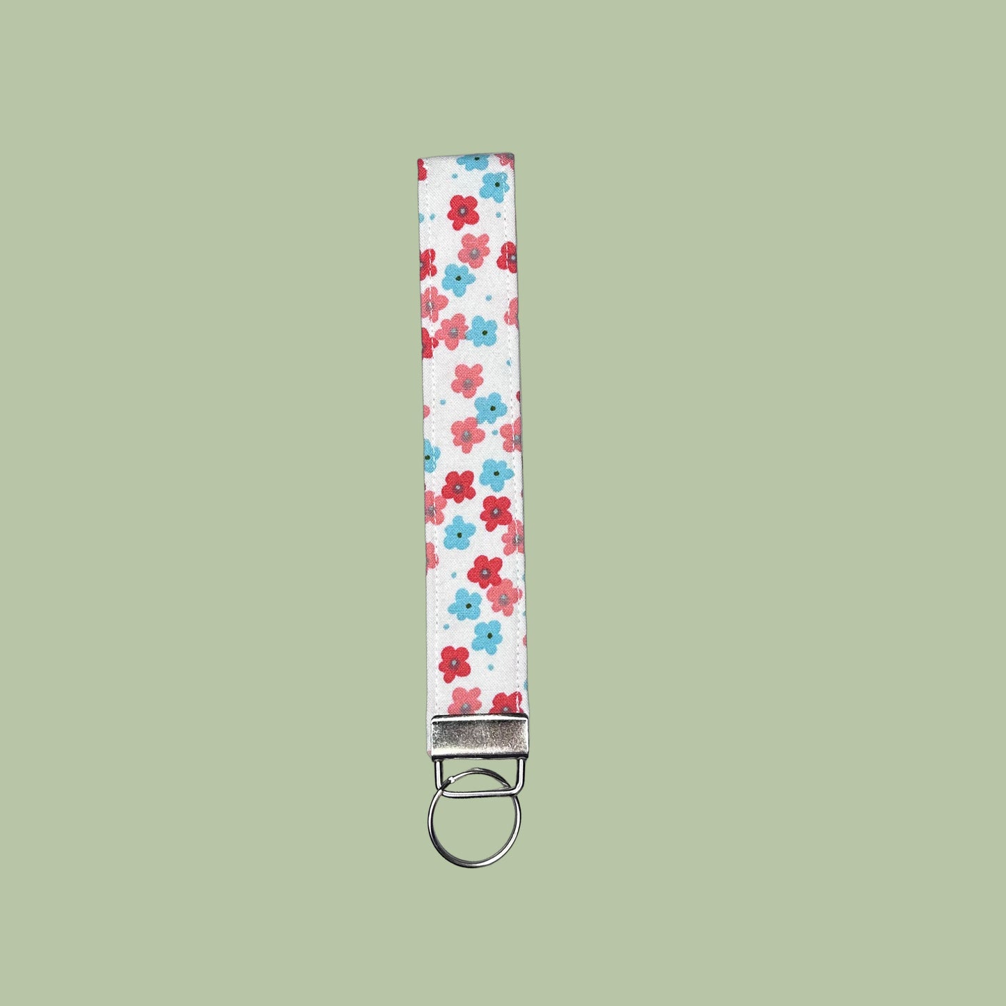 Pink & Blue Mini Floral Wristlet