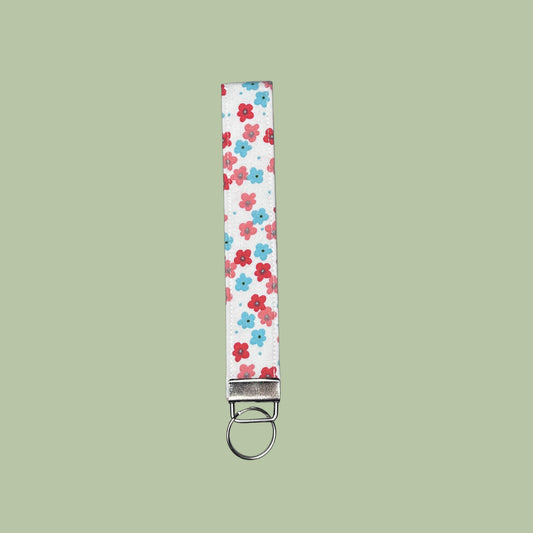Pink & Blue Mini Floral Wristlet