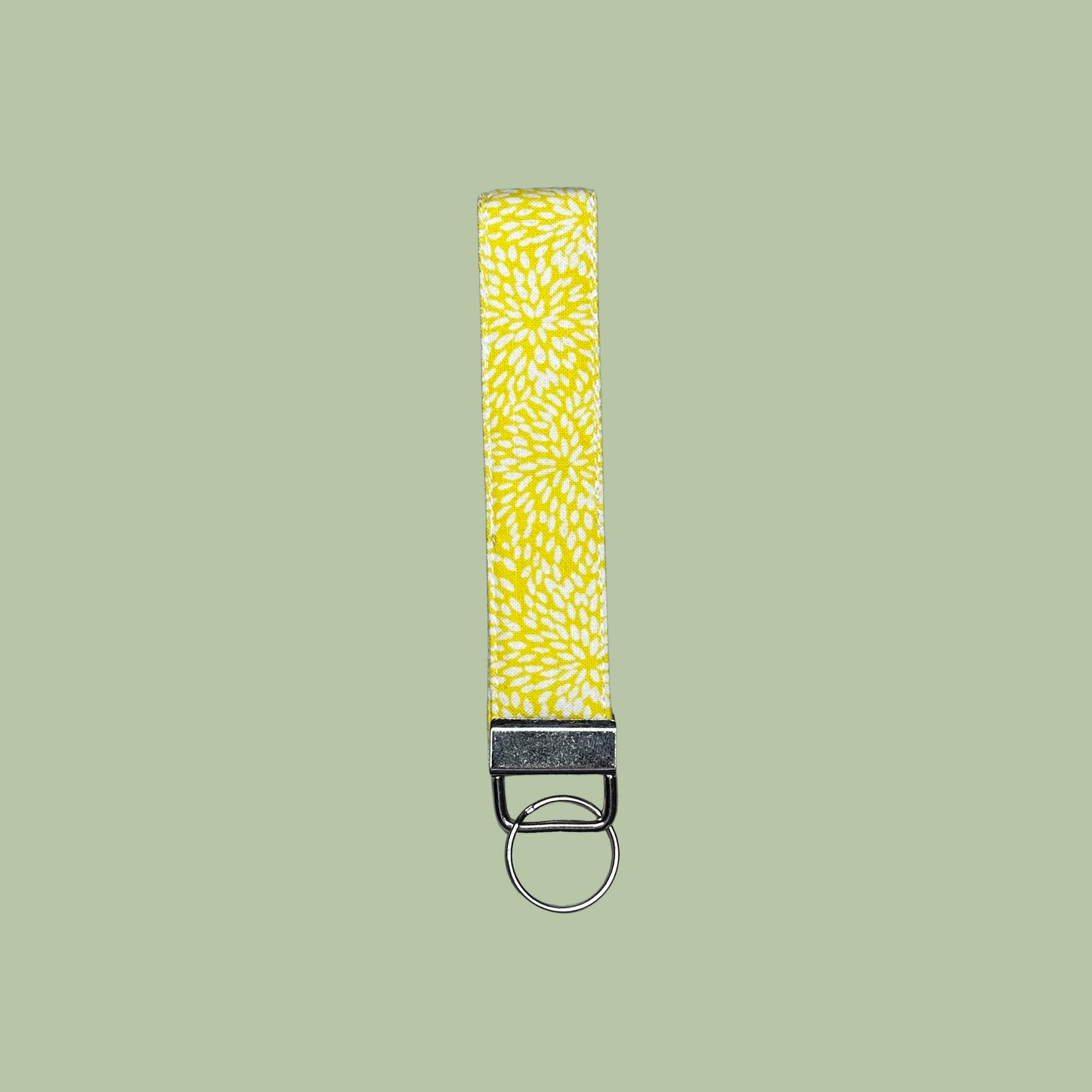 Yellow & White Floral Wristlet