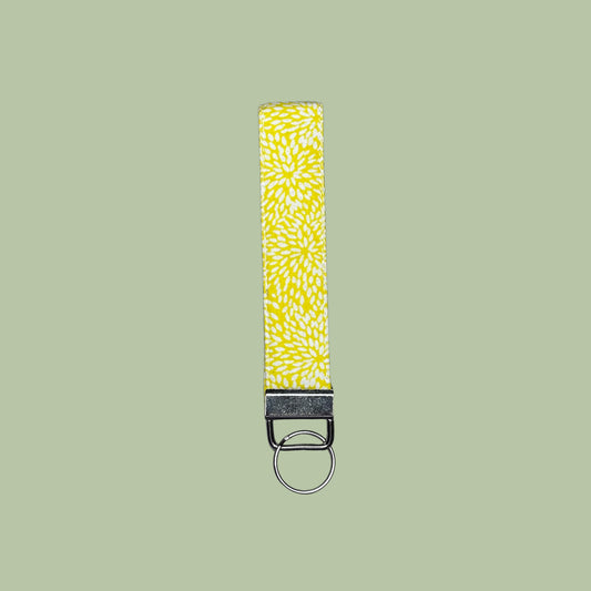 Yellow & White Floral Wristlet