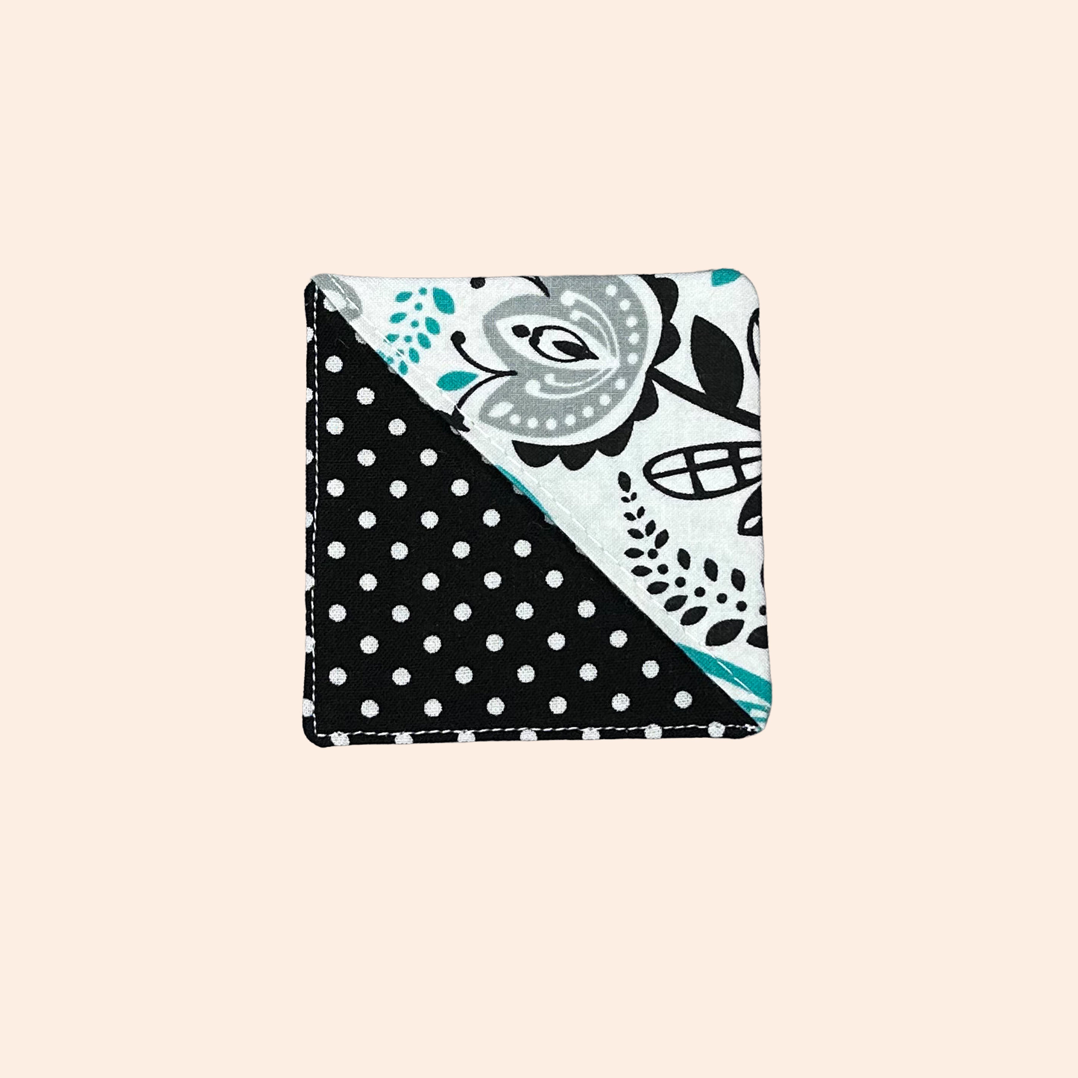 Teal, Black, & Gray Floral Corner Bookmark