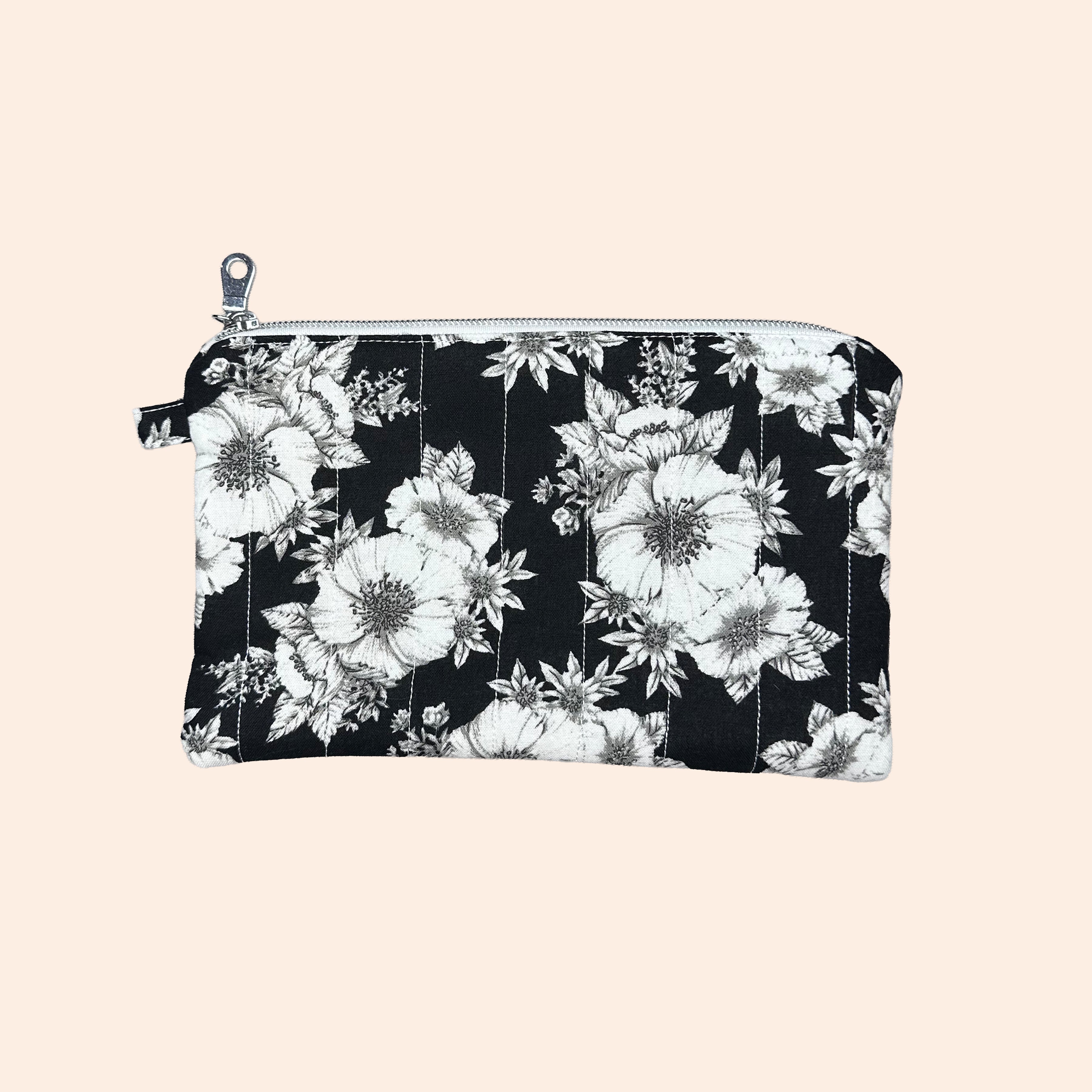 Black & White Floral Wallet Pouch