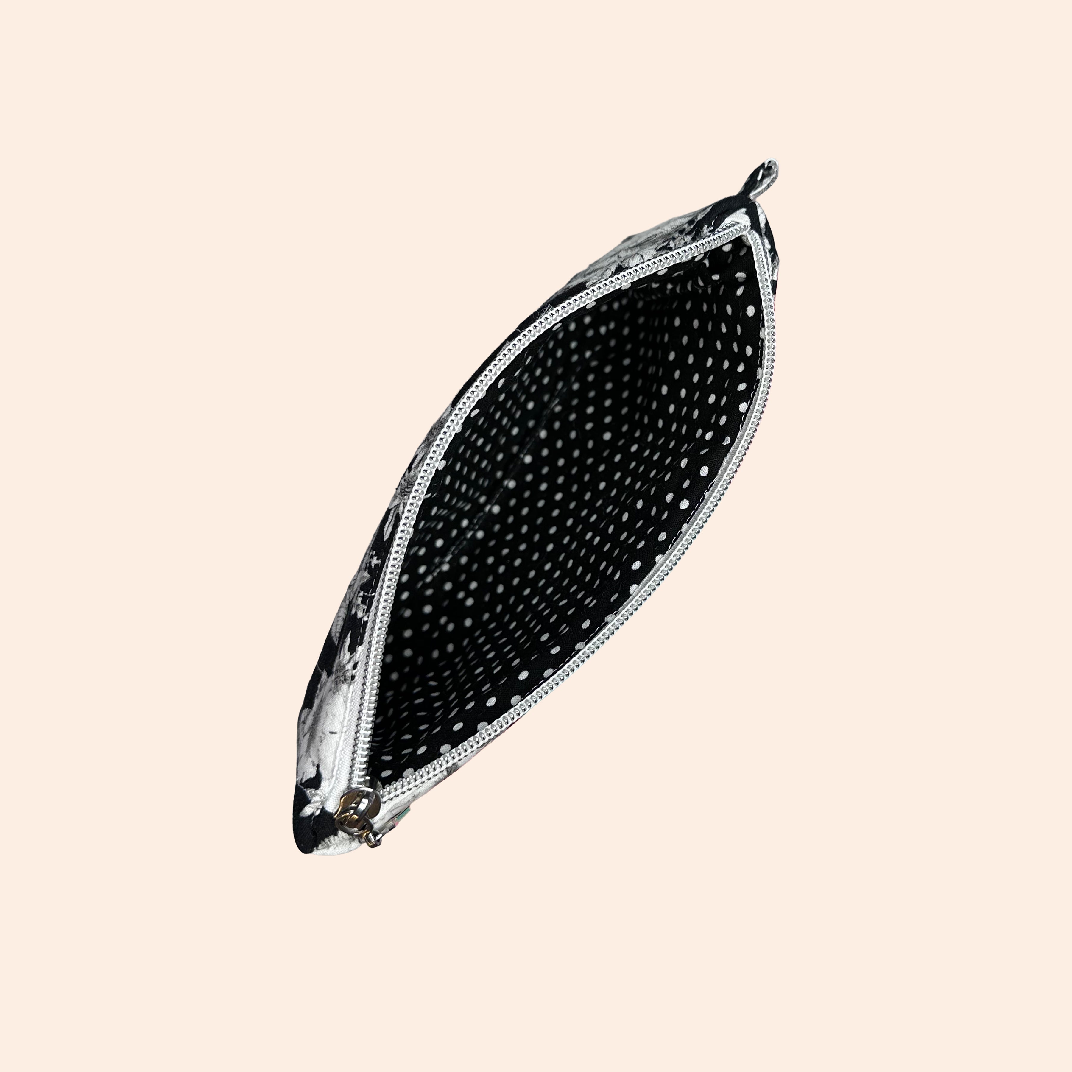 Black & White Floral Wallet Pouch