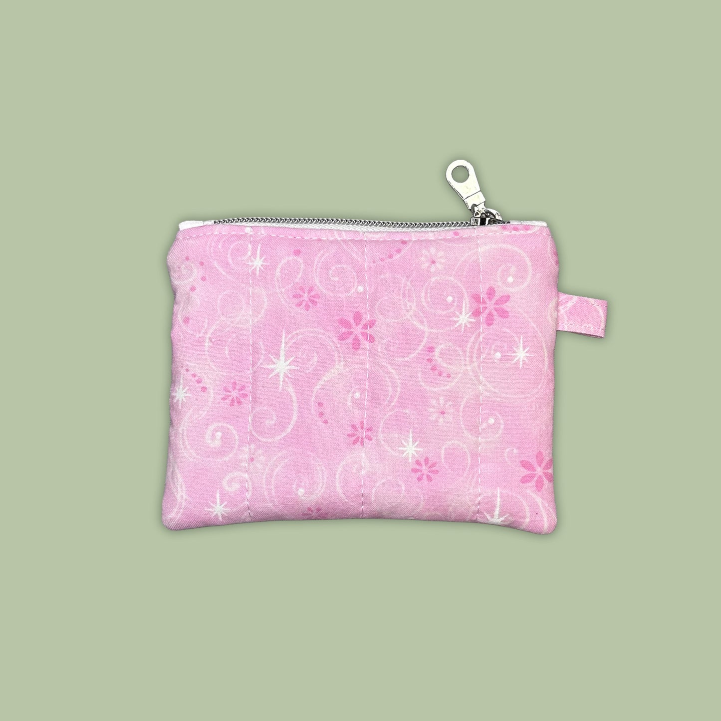 Pink & White Swirls Keychain Wallet