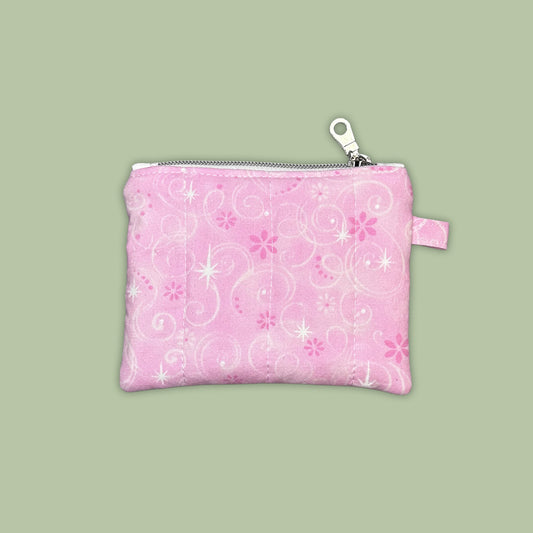 Pink & White Swirls Keychain Wallet