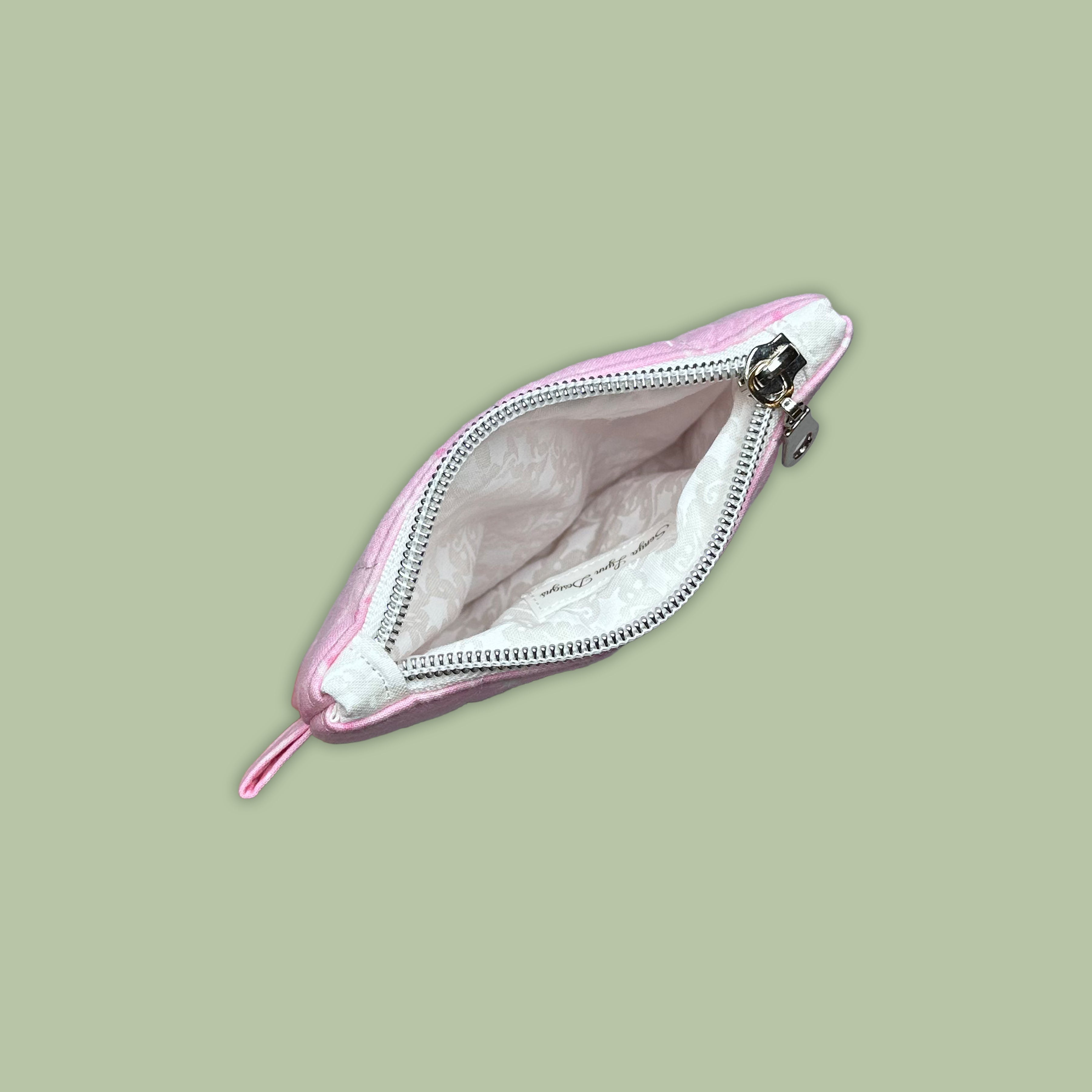 Pink & White Swirls Keychain Wallet