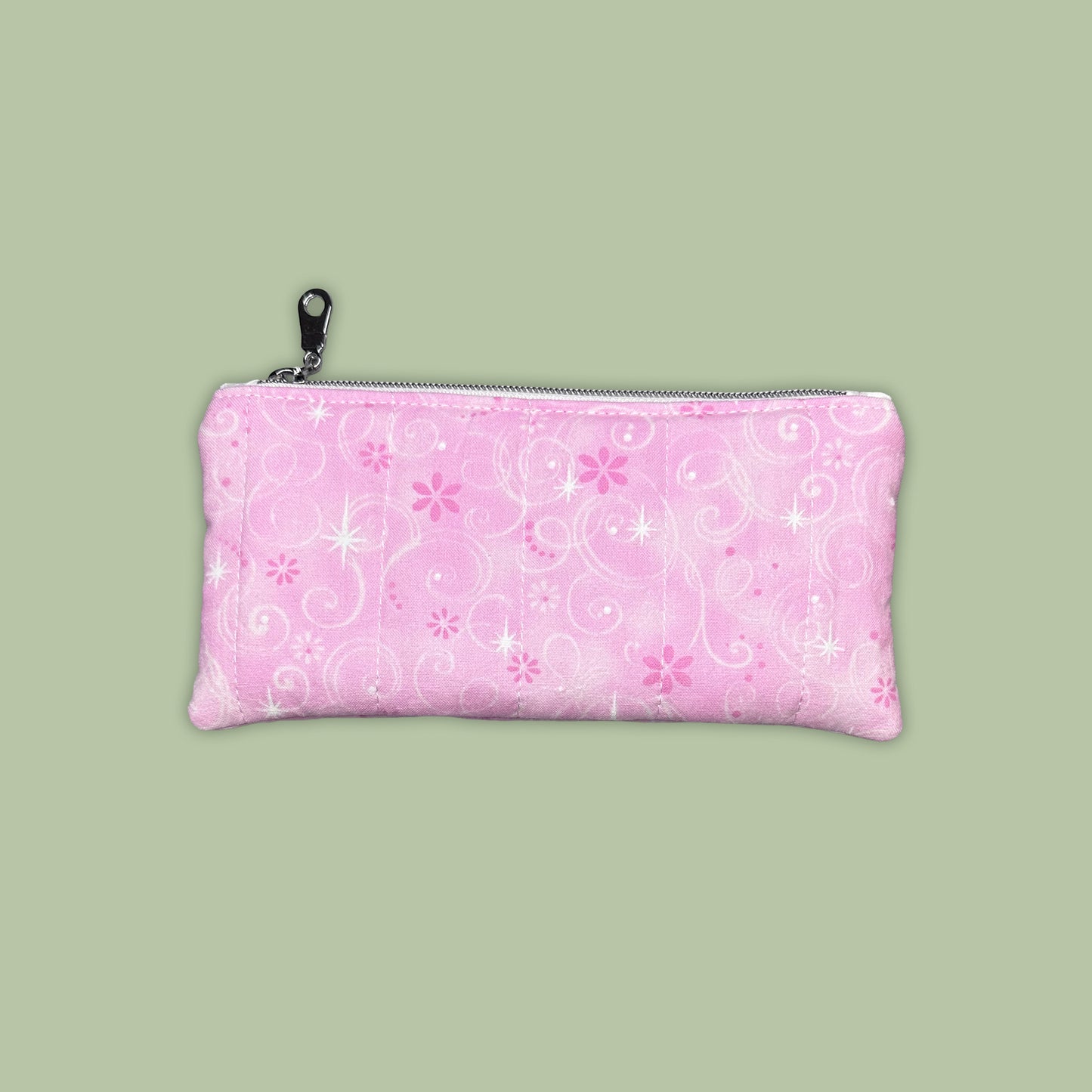 Pink & White Swirls Glasses/Pencil Pouch