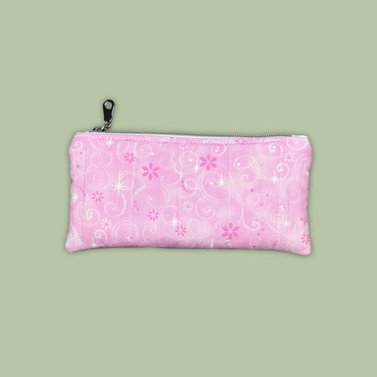 Pink & White Swirls Glasses/Pencil Pouch