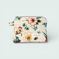 Pink & Beige Floral Keychain Wallet
