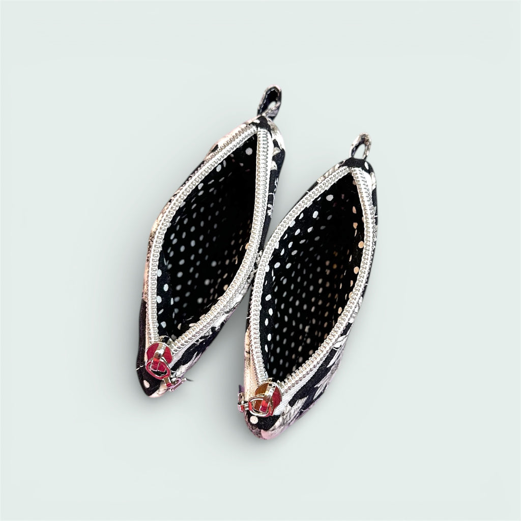 Black & White Floral Keychain Wallet