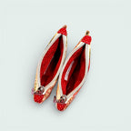 Red & Beige Floral Keychain Wallet