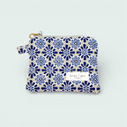 Navy & Gray Floral Keychain Wallet