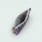 Navy & Gray Floral Keychain Wallet