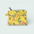Yellow Mini Floral Keychain Wallet
